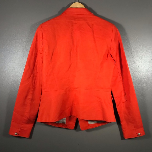 โSoldโ MNG Suit Cotton/Linens Blazer Jacket Orange - Picture 4 of 8